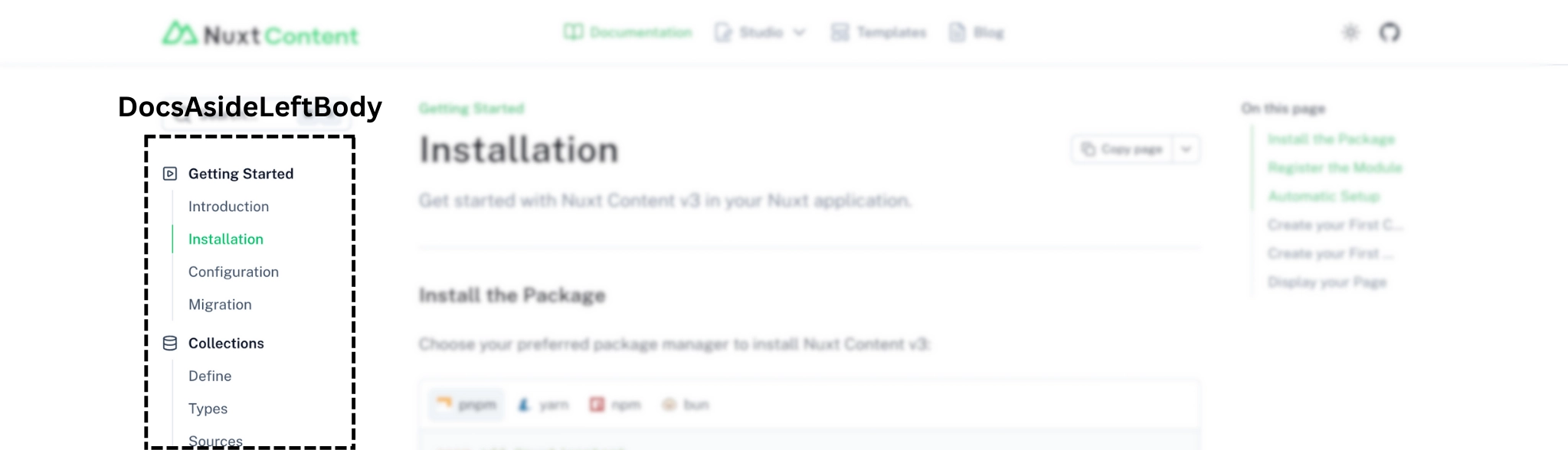 Docs aside left body visualisation